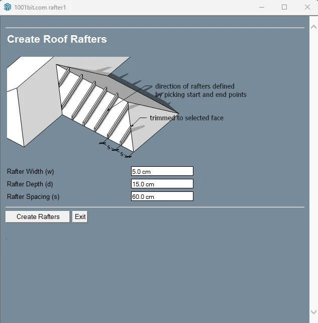 1001bit Tools roof feature in SketchUp