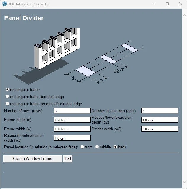 1001bit Tools panel divider feature in SketchUp