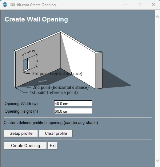 1001bit Tools opening feature in SketchUp