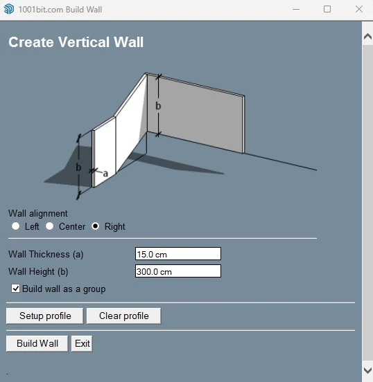 1001bit Tools wall feature in SketchUp