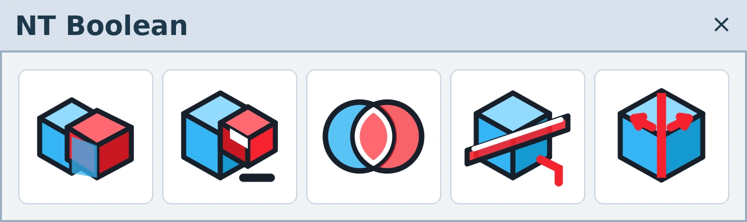 NT Boolean tools SketchUp plugin toolbar